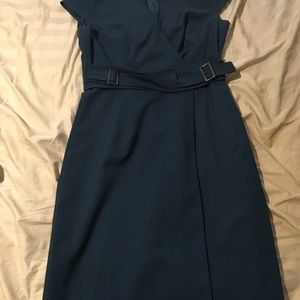 Belted teal Calvin Klein dress in size 2
